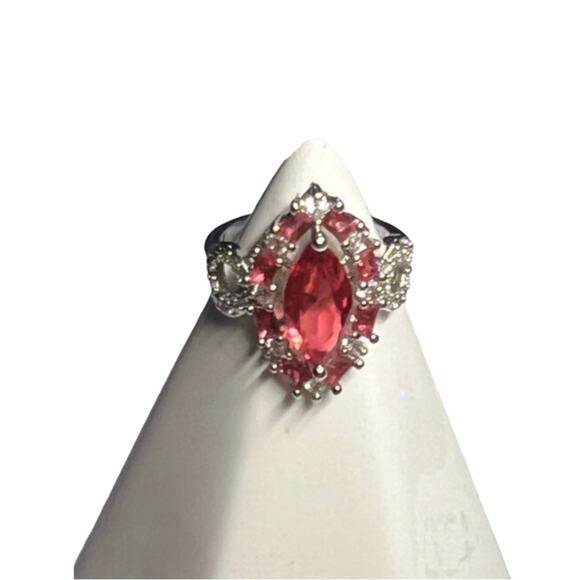 Pink Marquise Cut Stone set in 925 Sterling Silver Ring - Picture 11 of 11